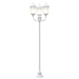 Garden Light Post White Aluminium, Glass