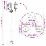 Garden Light Post White Aluminium, Glass