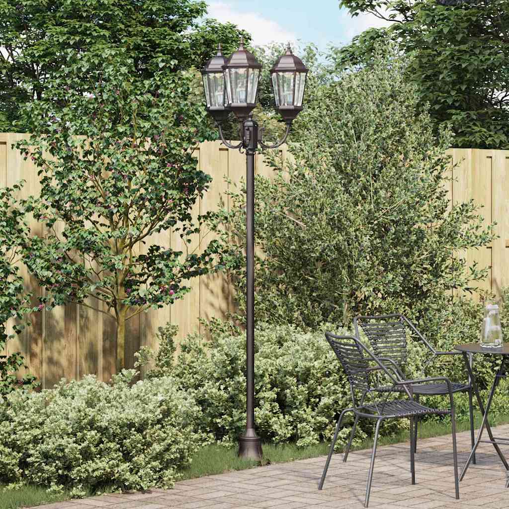 Garden Light Post Bronze Aluminium, Glass