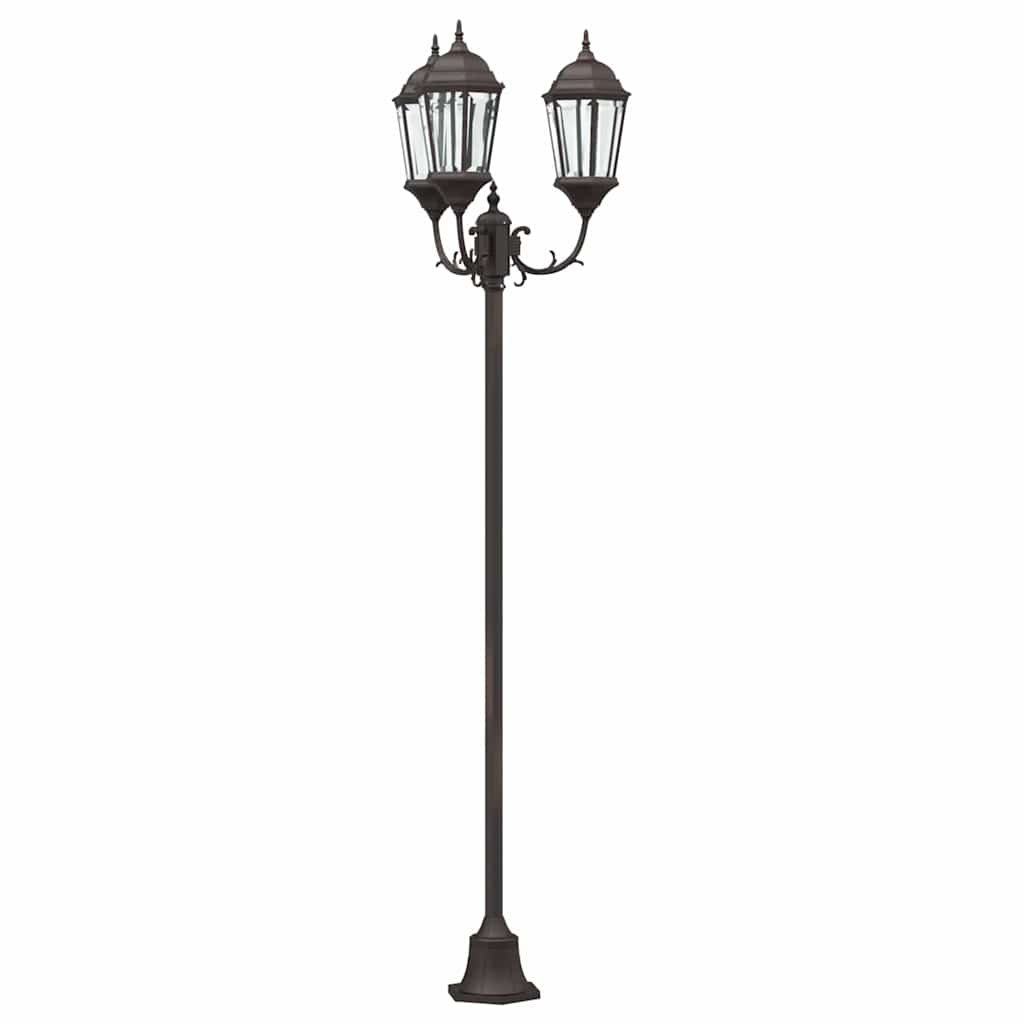 Garden Light Post Bronze Aluminium, Glass