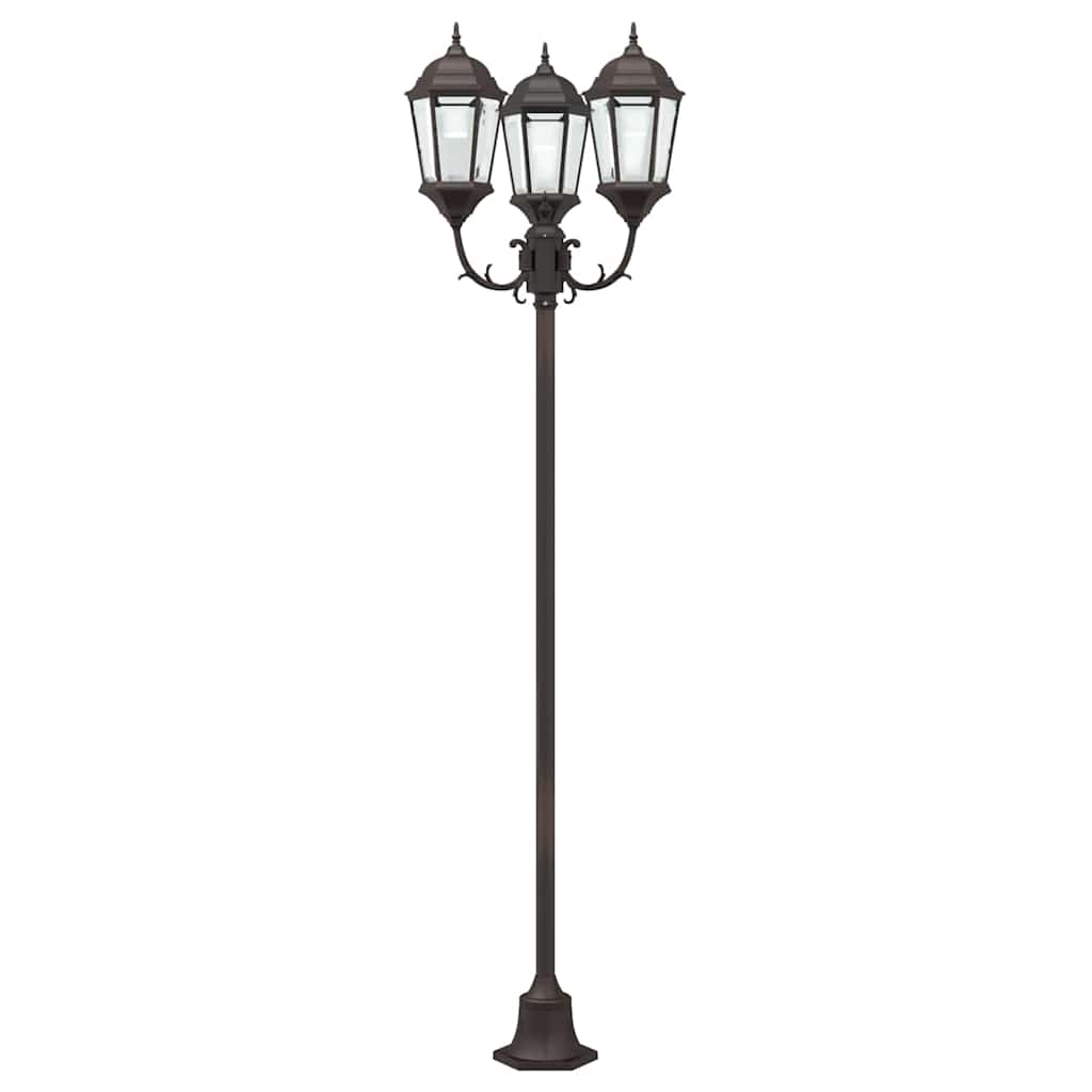 Garden Light Post Bronze Aluminium, Glass