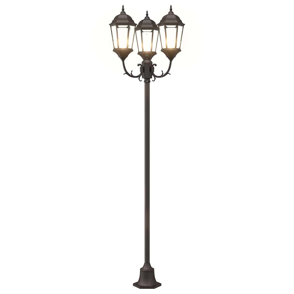 Garden Light Post Bronze Aluminium, Glass