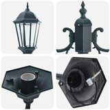 Garden Light Post Dark Green Aluminium, Glass