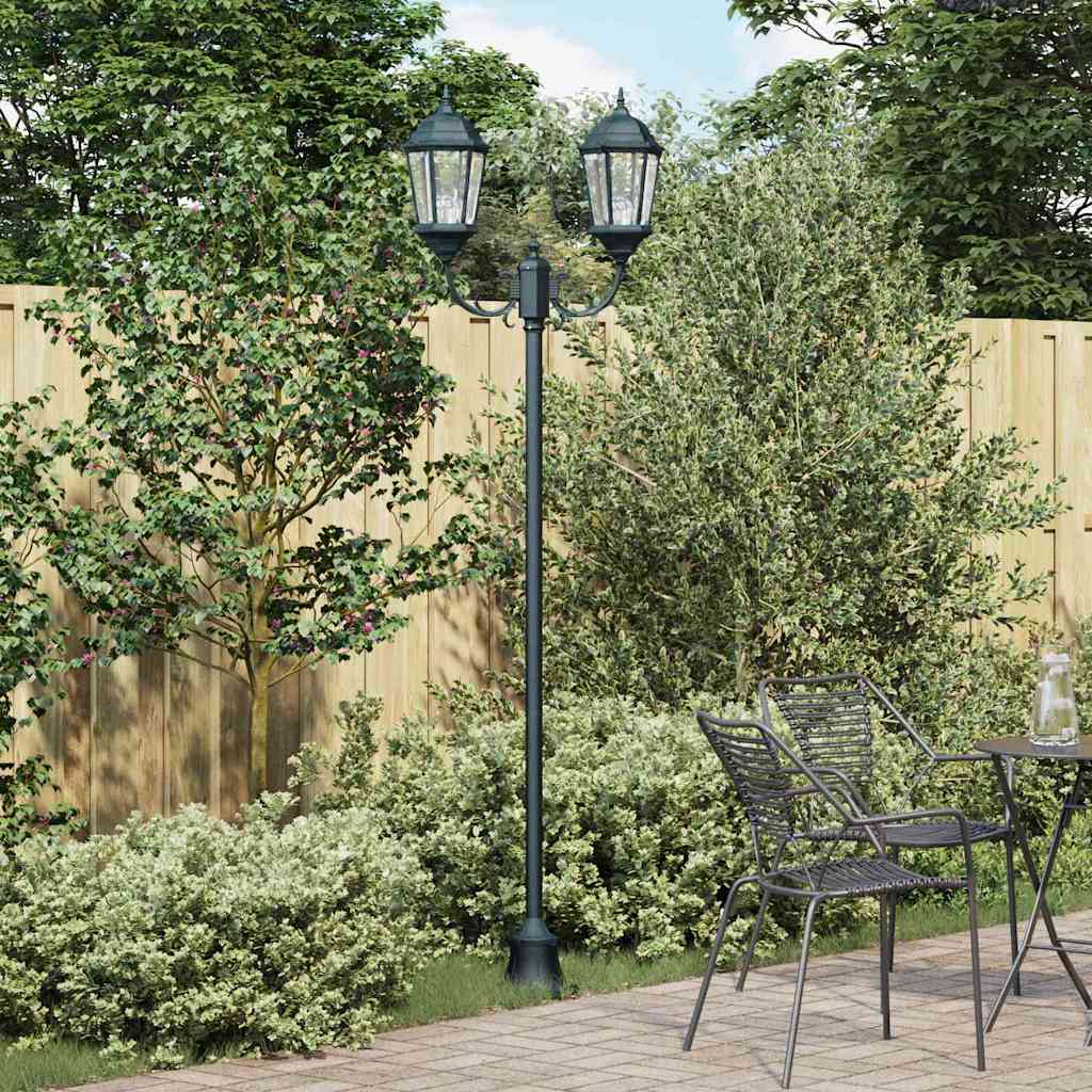 Garden Light Post Dark Green Aluminium, Glass