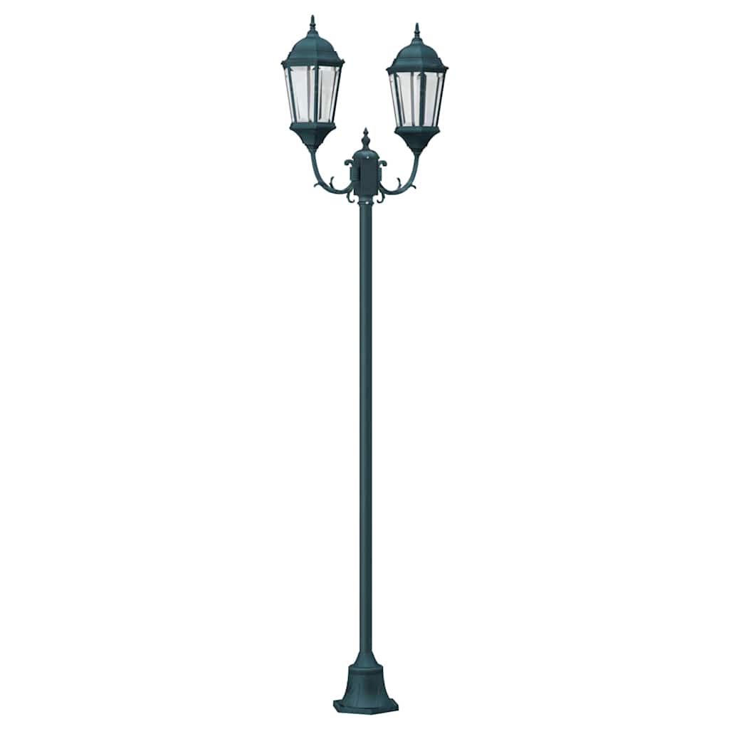 Garden Light Post Dark Green Aluminium, Glass