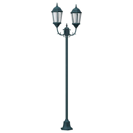 Garden Light Post Dark Green Aluminium, Glass