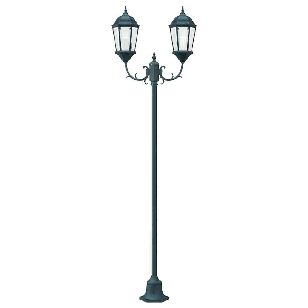 Garden Light Post Dark Green Aluminium, Glass