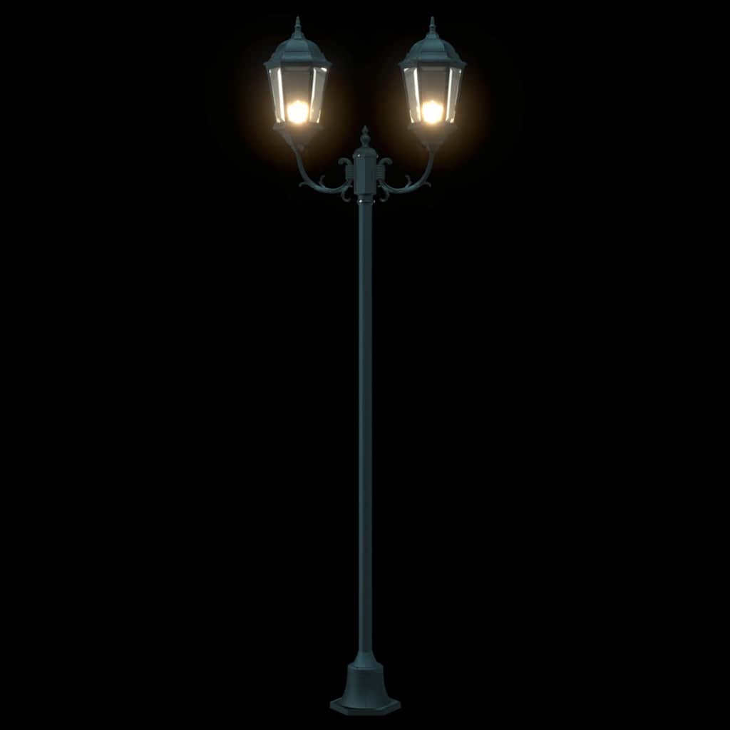 Garden Light Post Dark Green Aluminium, Glass