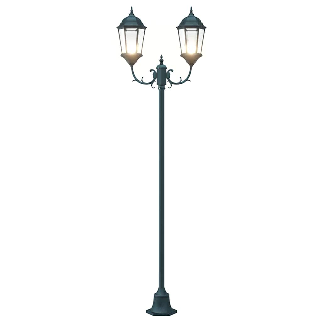 Garden Light Post Dark Green Aluminium, Glass