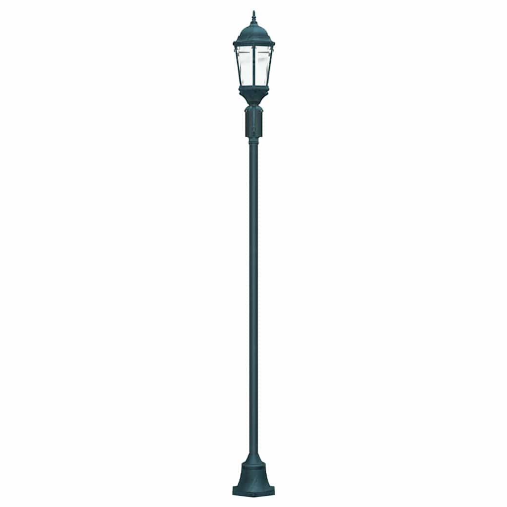 Garden Light Post Dark Green Aluminium, Glass