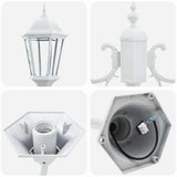 Garden Light Post White Aluminium and Glass