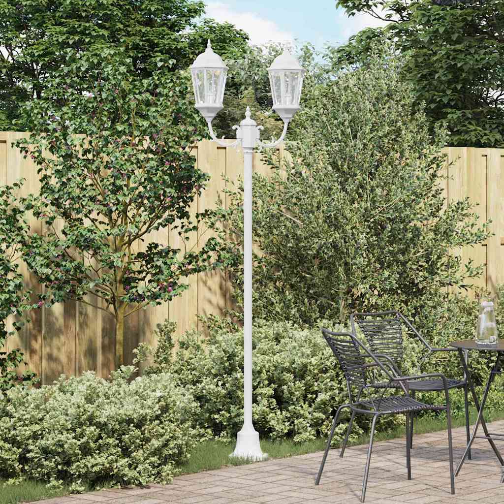 Garden Light Post White Aluminium, Glass