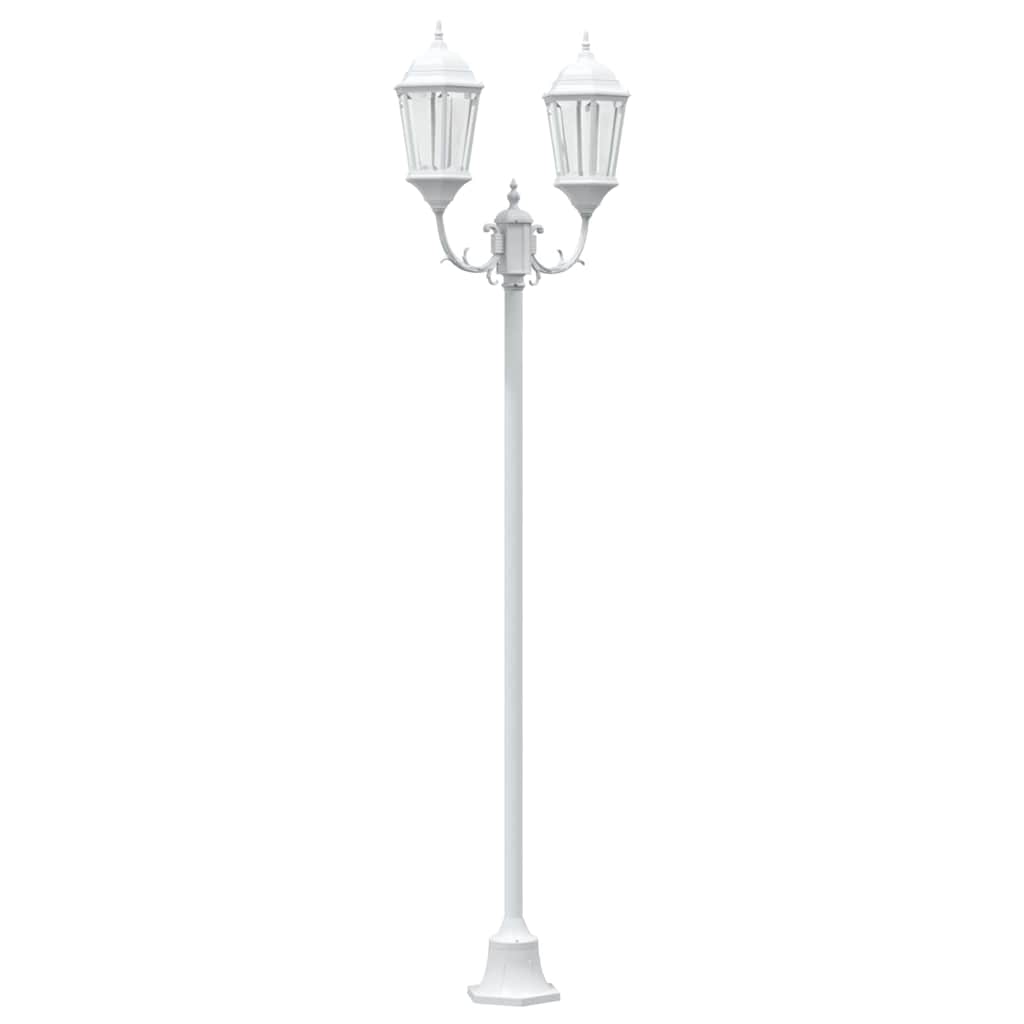 Garden Light Post White Aluminium and Glass