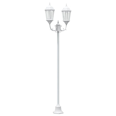 Garden Light Post White Aluminium and Glass
