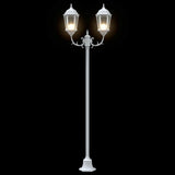 Garden Light Post White Aluminium and Glass