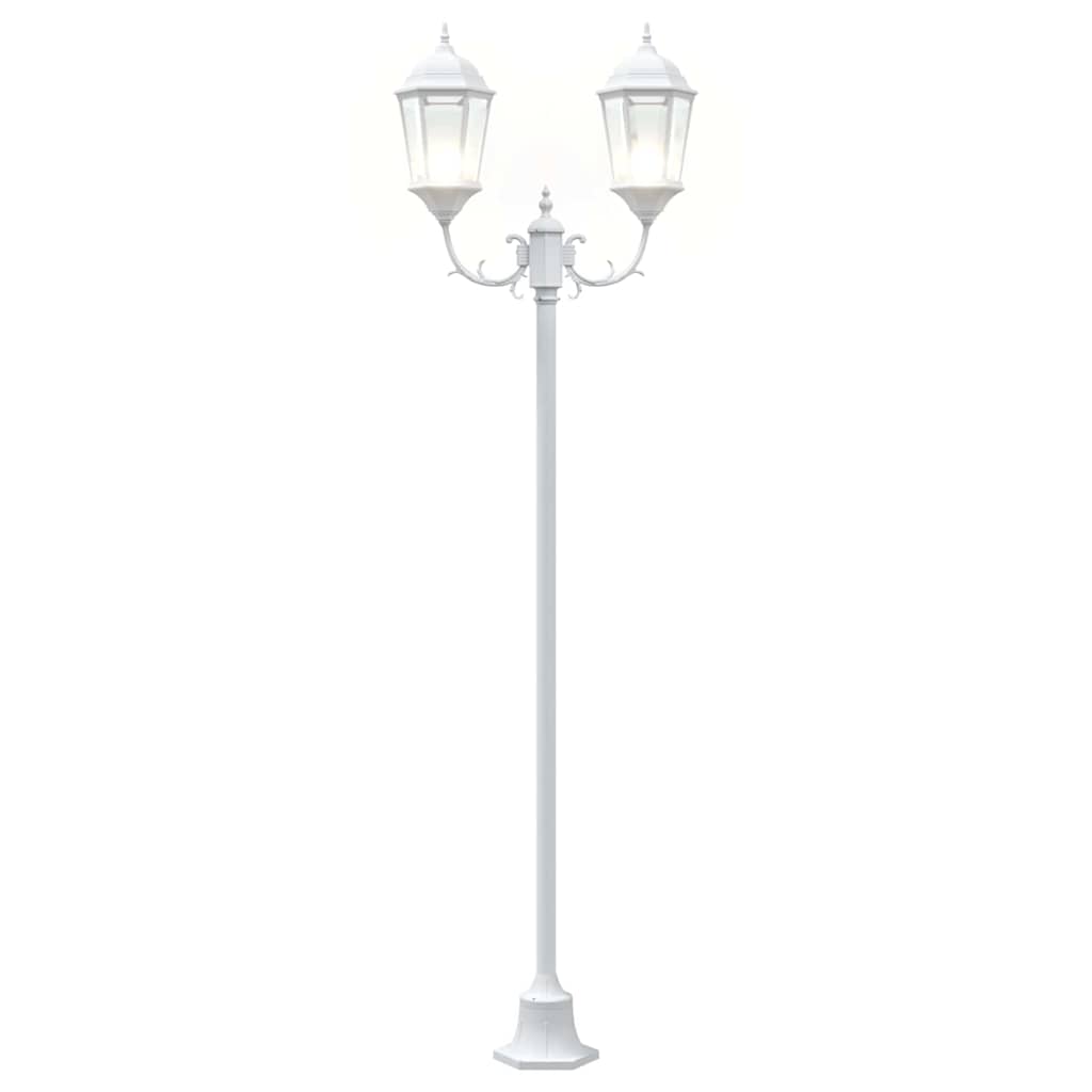 Garden Light Post White Aluminium and Glass