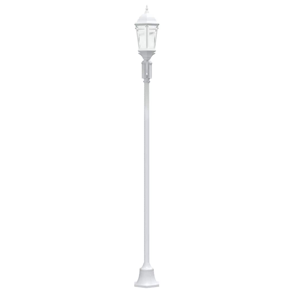 Garden Light Post White Aluminium and Glass