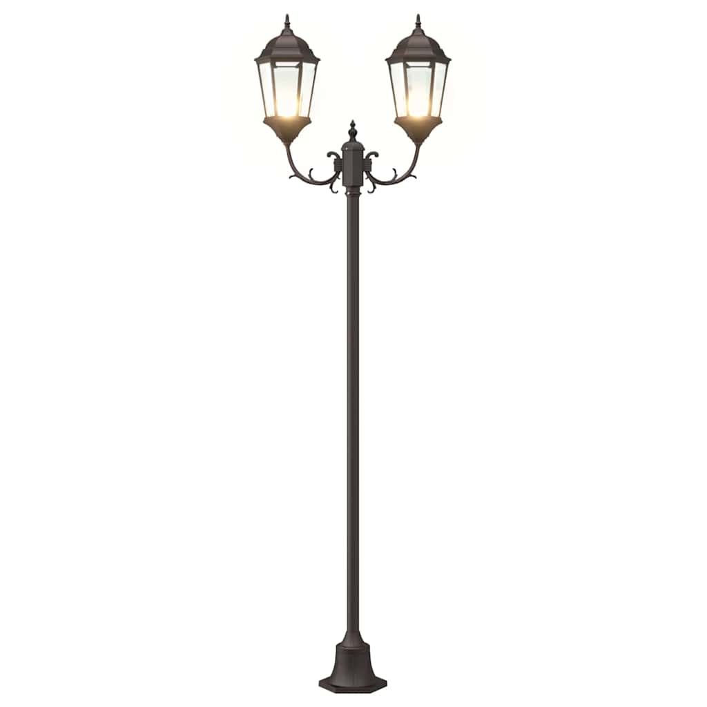 Garden Light Post Bronze Aluminium, Glass