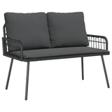 Garden Dining Set 2 pcs Black Poly Rattan