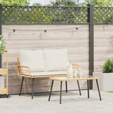 Garden Dining Set 2 pcs Natural Poly Rattan