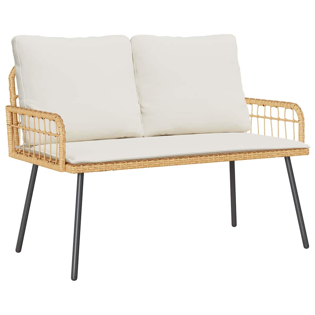 Garden Dining Set 2 pcs Natural Poly Rattan