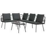Garden Sofa Set 2 pcs Black Poly Rattan