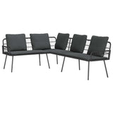 Garden Sofa Set 2 pcs Black Poly Rattan
