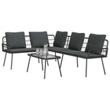 Garden Sofa Set 2 pcs Black Poly Rattan