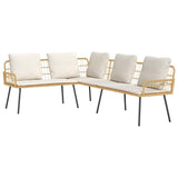 Garden Sofa Set 2 pcs Natural Poly Rattan