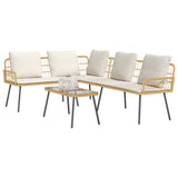Garden Sofa Set 2 pcs Natural Poly Rattan