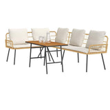 Garden Sofa Set 2 pcs Natural Poly Rattan