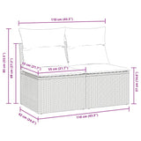 2 Piece Garden Sofa Set with Cushions Beige Poly Rattan Acacia