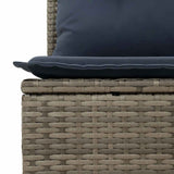 2 Piece Garden Sofa Set with Cushions Grey Poly Rattan Acacia