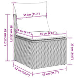 2 Piece Garden Sofa Set with Cushions Light Grey Poly Rattan Acacia