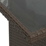 7 Piece Garden Sofa Set with Cushions Brown Poly Rattan Acacia