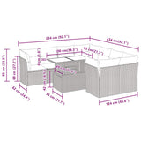 9 Piece Garden Sofa Set with Cushions Grey Poly Rattan Acacia