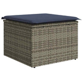 11 Piece Garden Sofa Set with Cushions Grey Poly Rattan Acacia