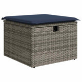 6 Piece Garden Sofa Set with Cushions Black Poly Rattan Acacia