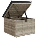 2 Piece Garden Sofa Set with Cushions Light Grey Poly Rattan Acacia