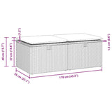 2 Piece Garden Sofa Set with Cushions Light Grey Poly Rattan Acacia