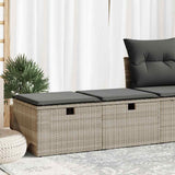 2 Piece Garden Sofa Set with Cushions Light Grey Poly Rattan Acacia