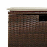 2 Piece Garden Sofa Set with Cushions Brown Poly Rattan Acacia