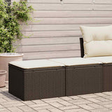 2 Piece Garden Sofa Set with Cushions Brown Poly Rattan Acacia