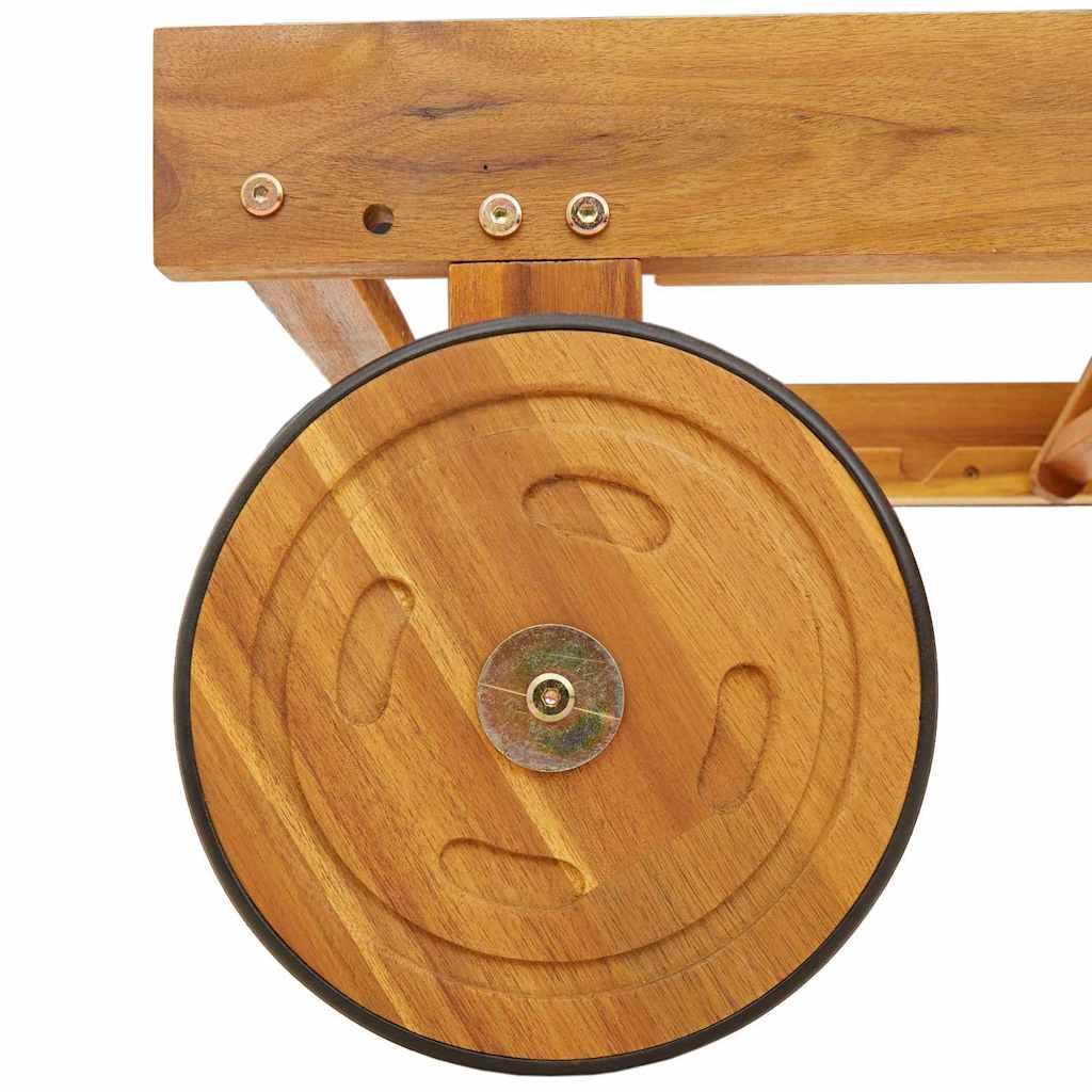 Sun Lounger Reclining Beige 200 x 67 x 84cm Solid Acacia wood