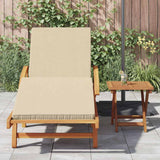 Sun Lounger Reclining Beige 200 x 67 x 84cm Solid Acacia wood