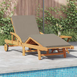 Sun Lounger Reclining Taupe 200 x 67 x 84cm Solid Acacia wood