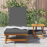Sun Lounger Reclining Brown 63 x 199 x 85cm Solid Acacia wood