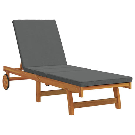Sun Lounger Reclining Brown 63 x 199 x 85cm Solid Acacia wood