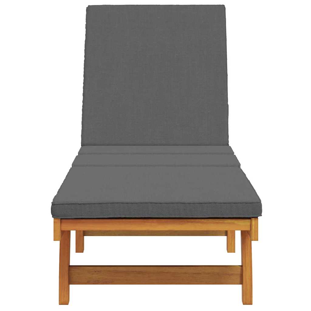 Sun Lounger Reclining Brown 63 x 199 x 85cm Solid Acacia wood