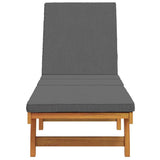 Sun Lounger Reclining Brown 63 x 199 x 85cm Solid Acacia wood